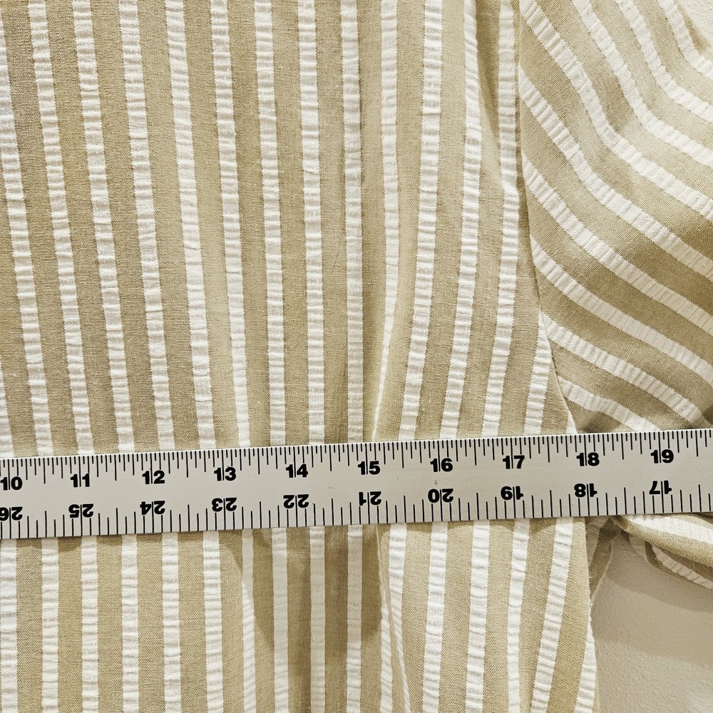 Vintage 90s Andrew Mcmullen White Beige Stripe Sz 12 Cotton Collared Shirt Dress - Picture 7 of 8